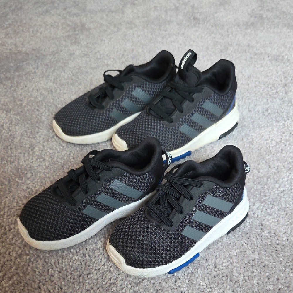 Adidas Kids Black and Blue Sneakers Bundle 6c 8c